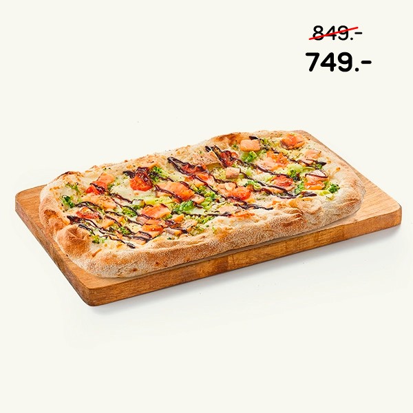 Пицца Римская сливочная с лососем 30см