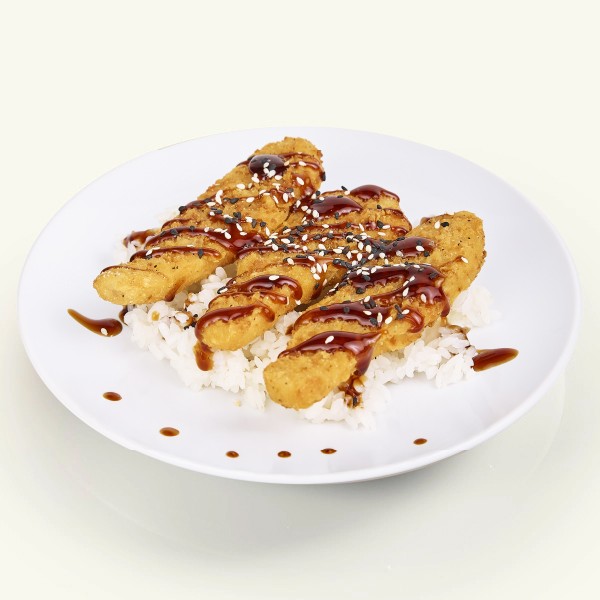 Стрипсы и рис.