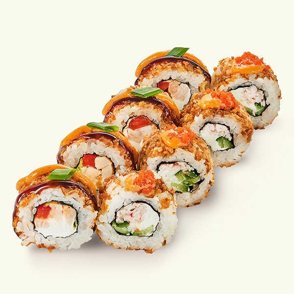 Хрустящий микс с курицей и крабом 