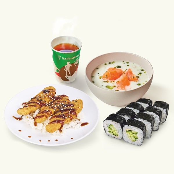 Комбо-обед из трех блюд со стрипсами